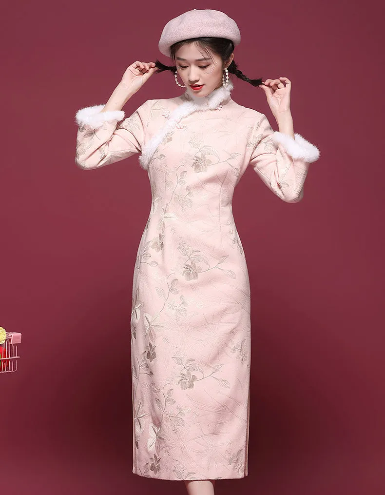 Apricot Powder Qipao Cheongsam