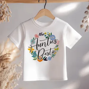 Aunties Bestie Floral Wreath Toddler & Kids T Shirt