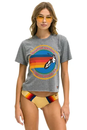 AVIATOR NATION LAGUNA BEACH BOYFRIEND TEE - HEATHER GREY