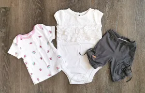BABY GIRL SIZE 3/6 MONTHS - MEXX, GEORGE & JOE FRESH, 3 Piece Mix N Match Summer Outfit EUC B16