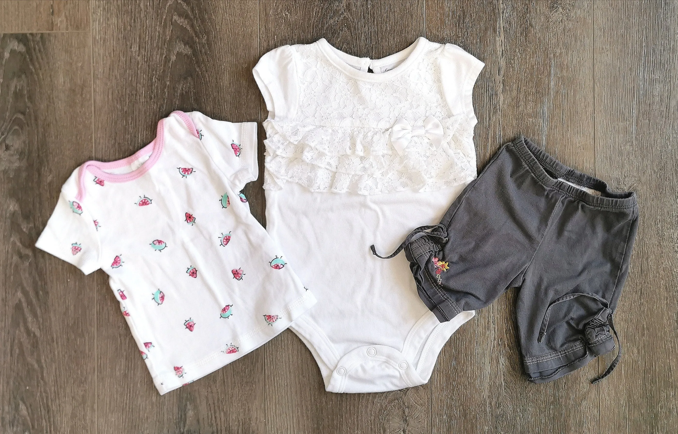 BABY GIRL SIZE 3/6 MONTHS - MEXX, GEORGE & JOE FRESH, 3 Piece Mix N Match Summer Outfit EUC B16