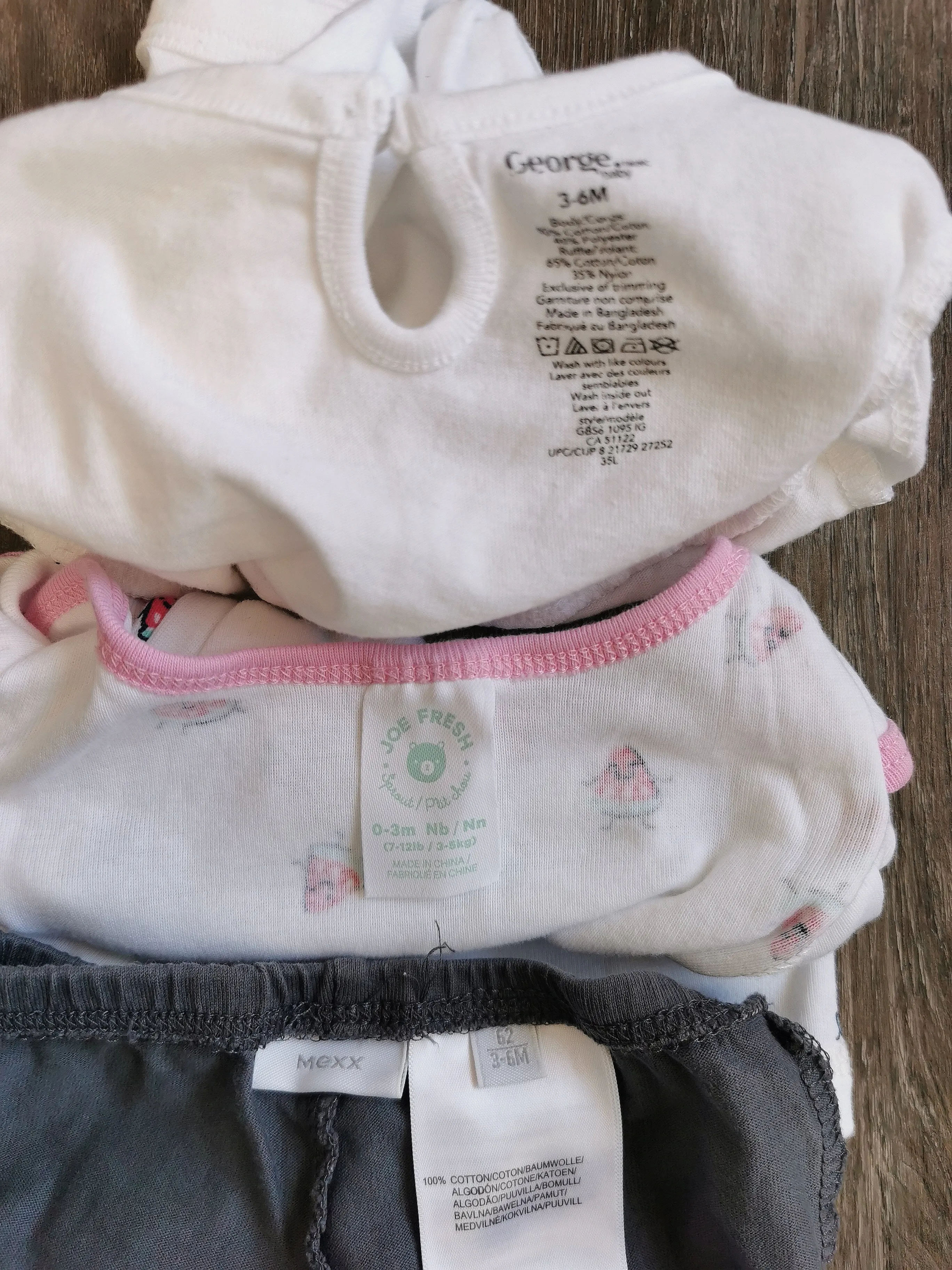 BABY GIRL SIZE 3/6 MONTHS - MEXX, GEORGE & JOE FRESH, 3 Piece Mix N Match Summer Outfit EUC B16