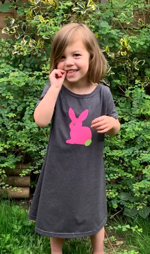 Baby Rabbit Dress - Fine Stripe Grey