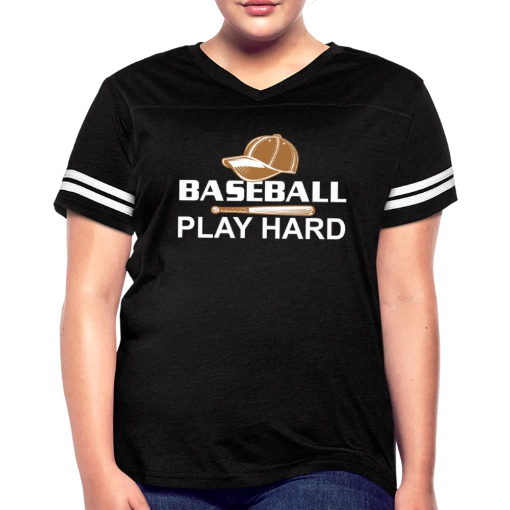 BASEBALL PLAY HARD Women’s Vintage Sport T-Shirt