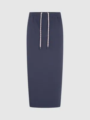 Bassike Stretch Twill Pull On Skirt in Ink and White