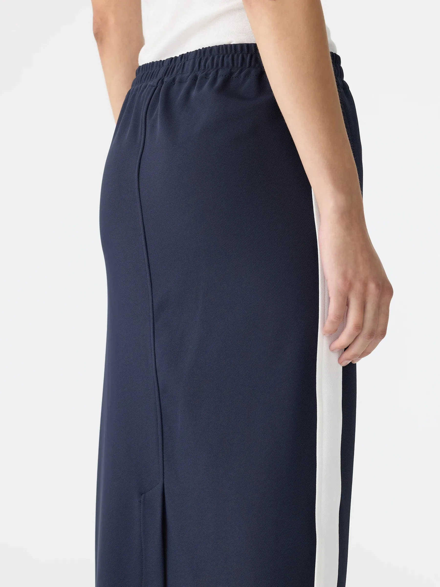 Bassike Stretch Twill Pull On Skirt in Ink and White