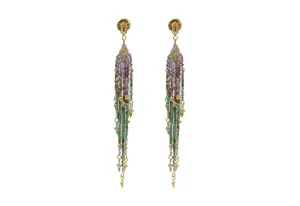 BEADED FEATHER EARRINGS