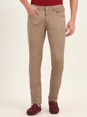 Beige Washed Narrow Fit Jeans | Greenfibre