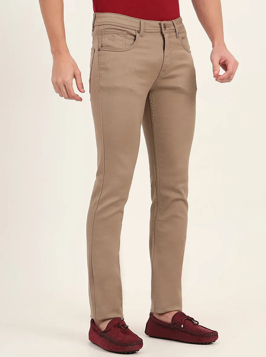 Beige Washed Narrow Fit Jeans | Greenfibre