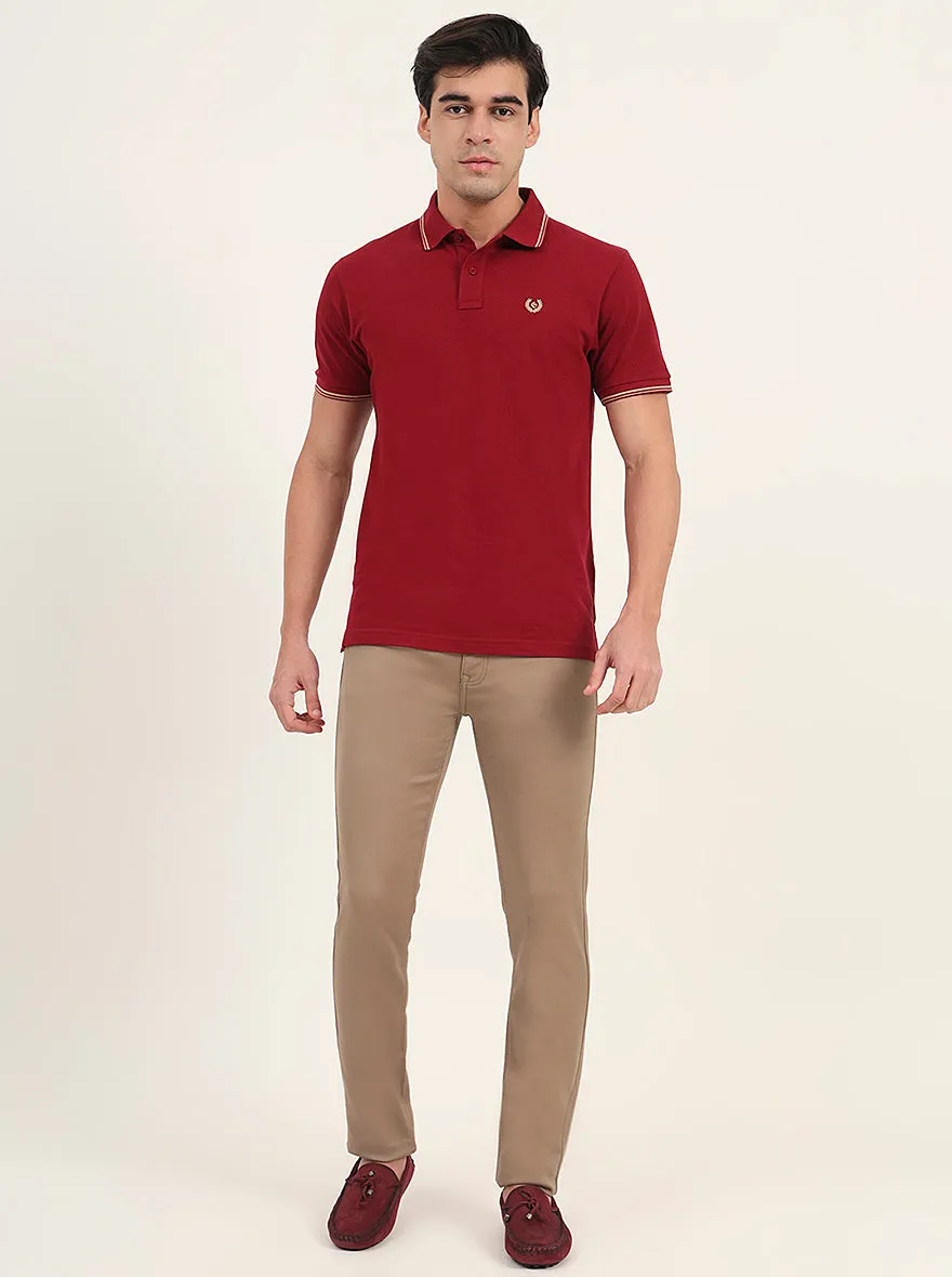 Beige Washed Narrow Fit Jeans | Greenfibre