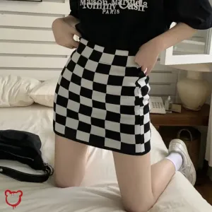 Black Check Grunge Mini