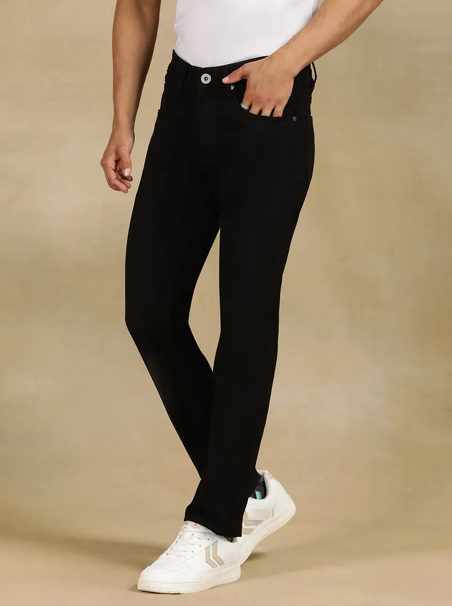 Black Dobby Slim Fit Jeans | JadeBlue