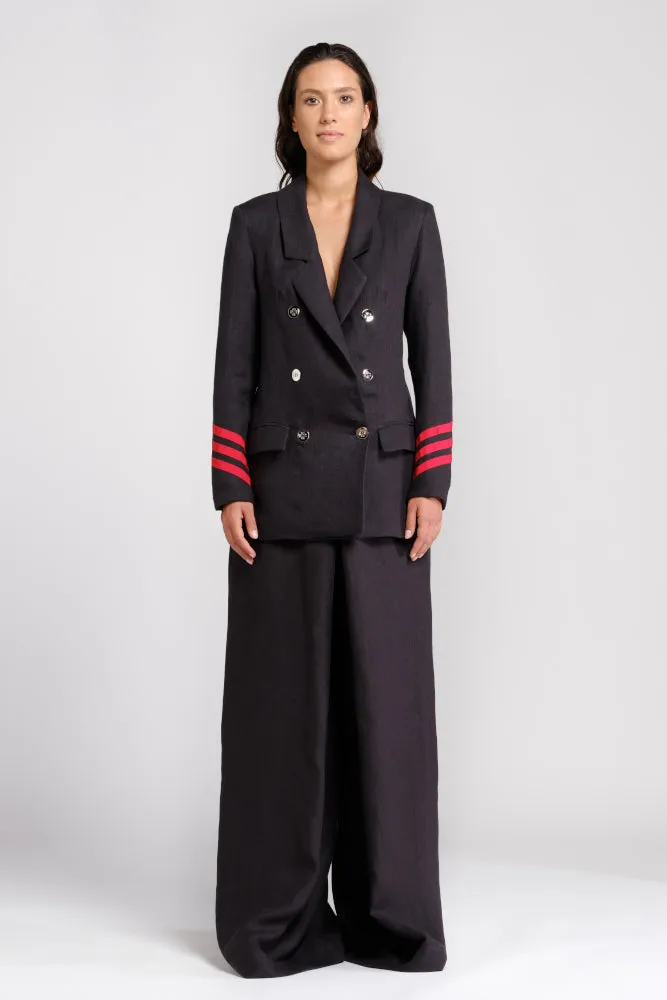 Black hemp jacket with sleeve details