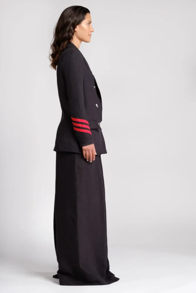 Black hemp jacket with sleeve details