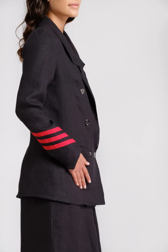 Black hemp jacket with sleeve details