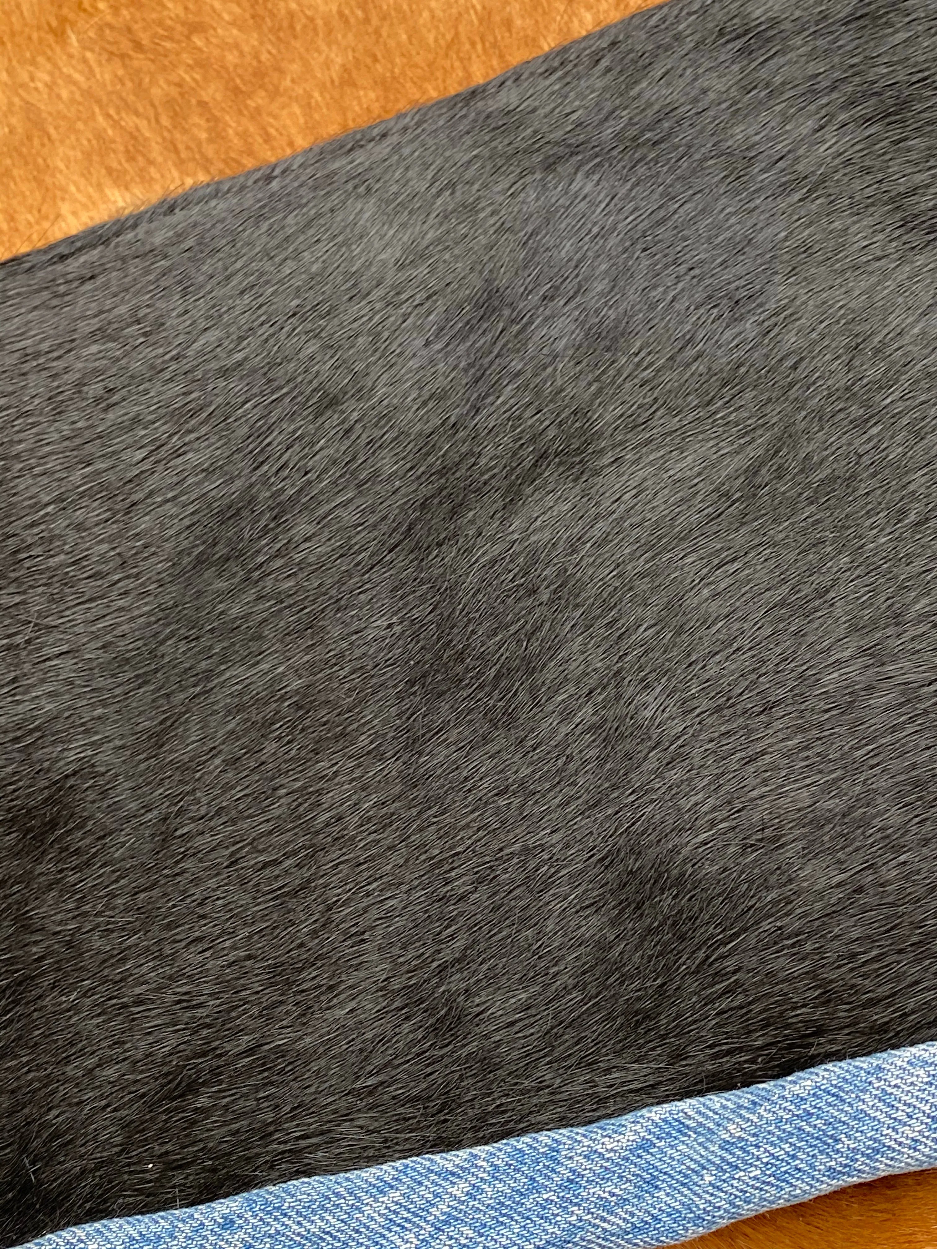 Black hide and leather chap Levi jeans