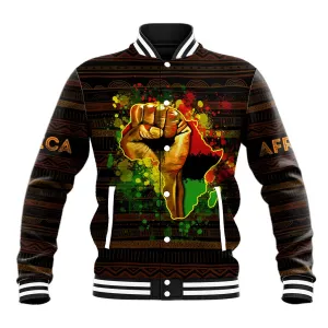 Black Power Baseball Jacket Africa Map DT02