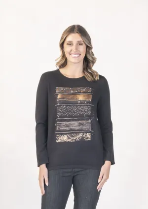 Black Printed Pullover