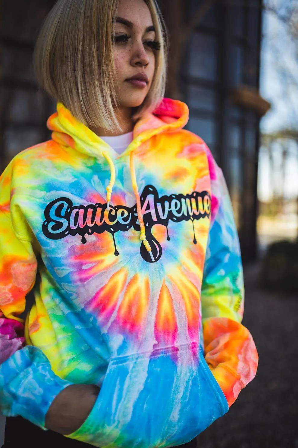 Black SA Drip | Neon Burst Hoodie
