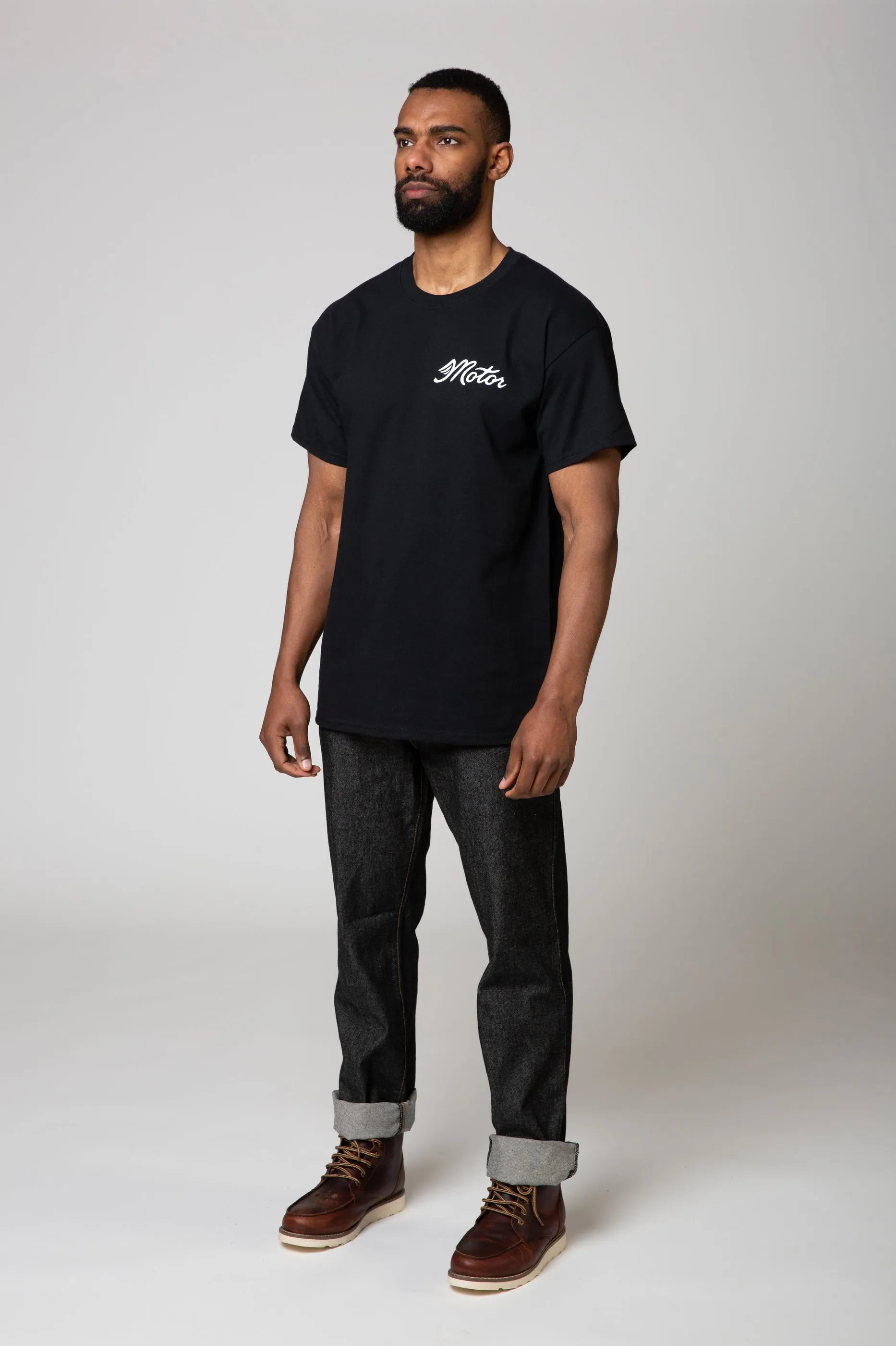 Black Winged Back Print T-Shirt