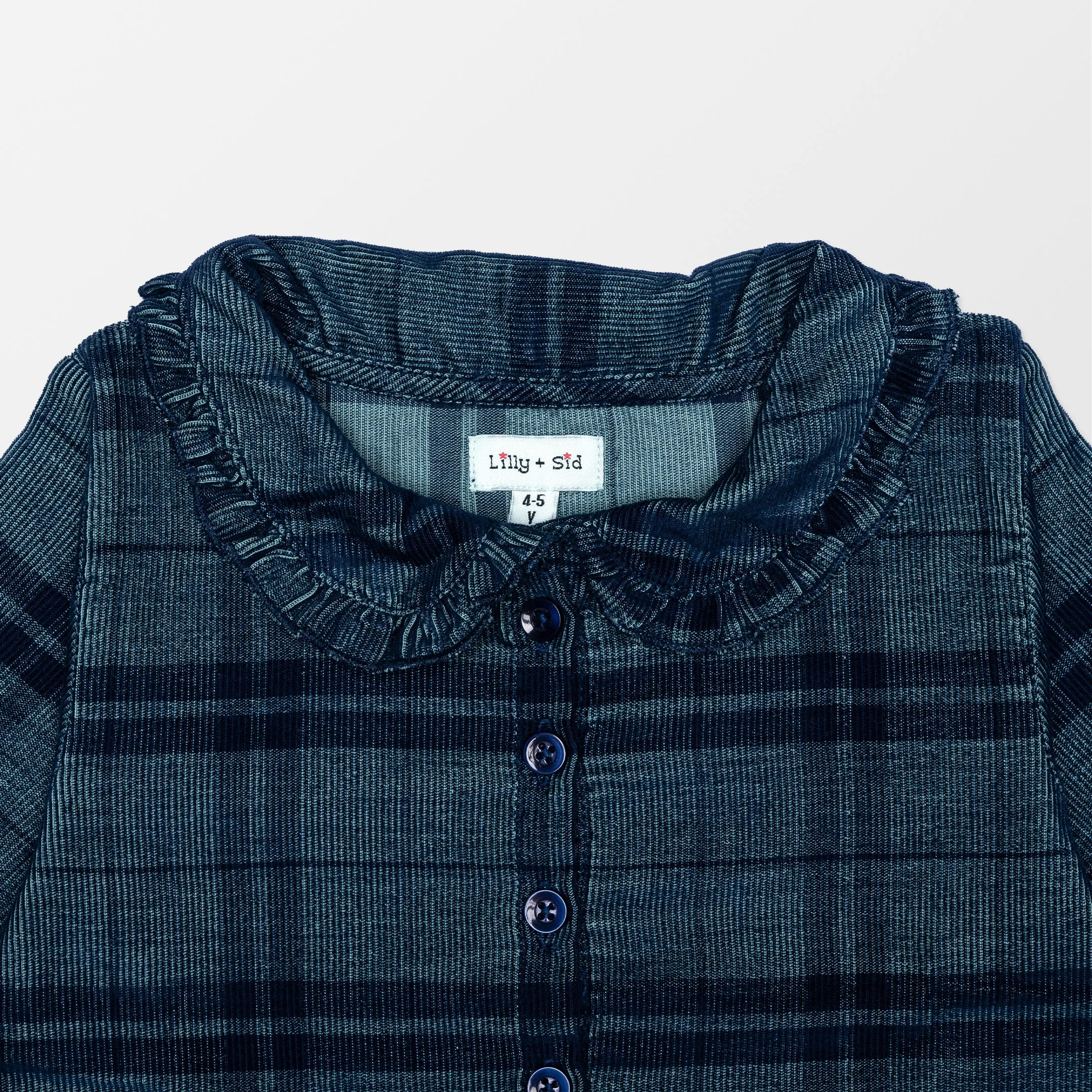 Blue Check Print Top