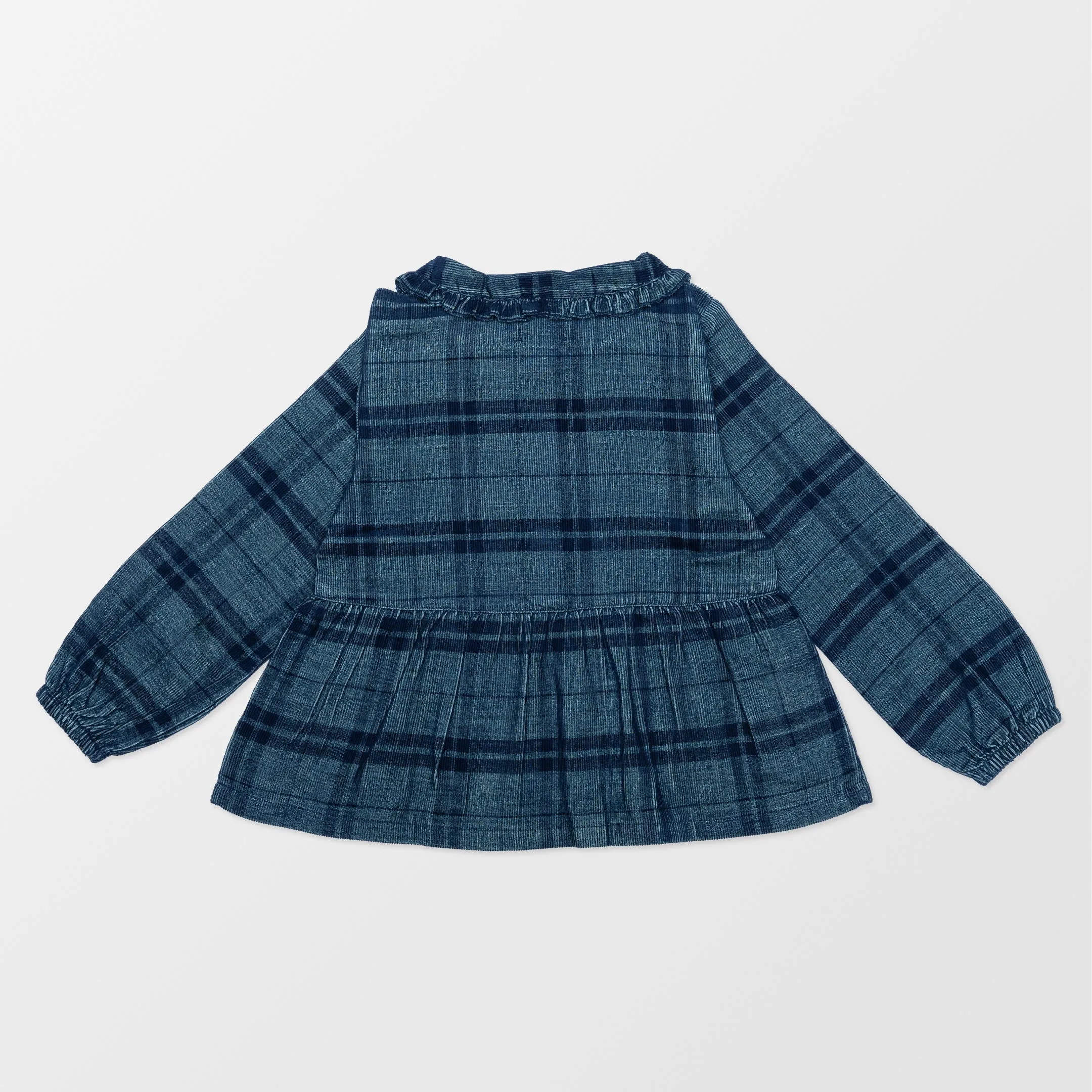 Blue Check Print Top