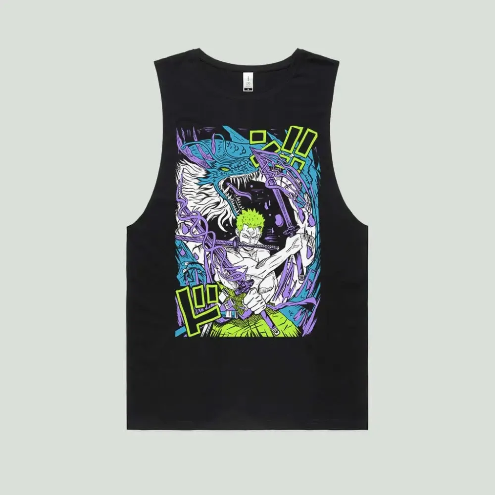 Blue Dragon Swordsman Tank Top
