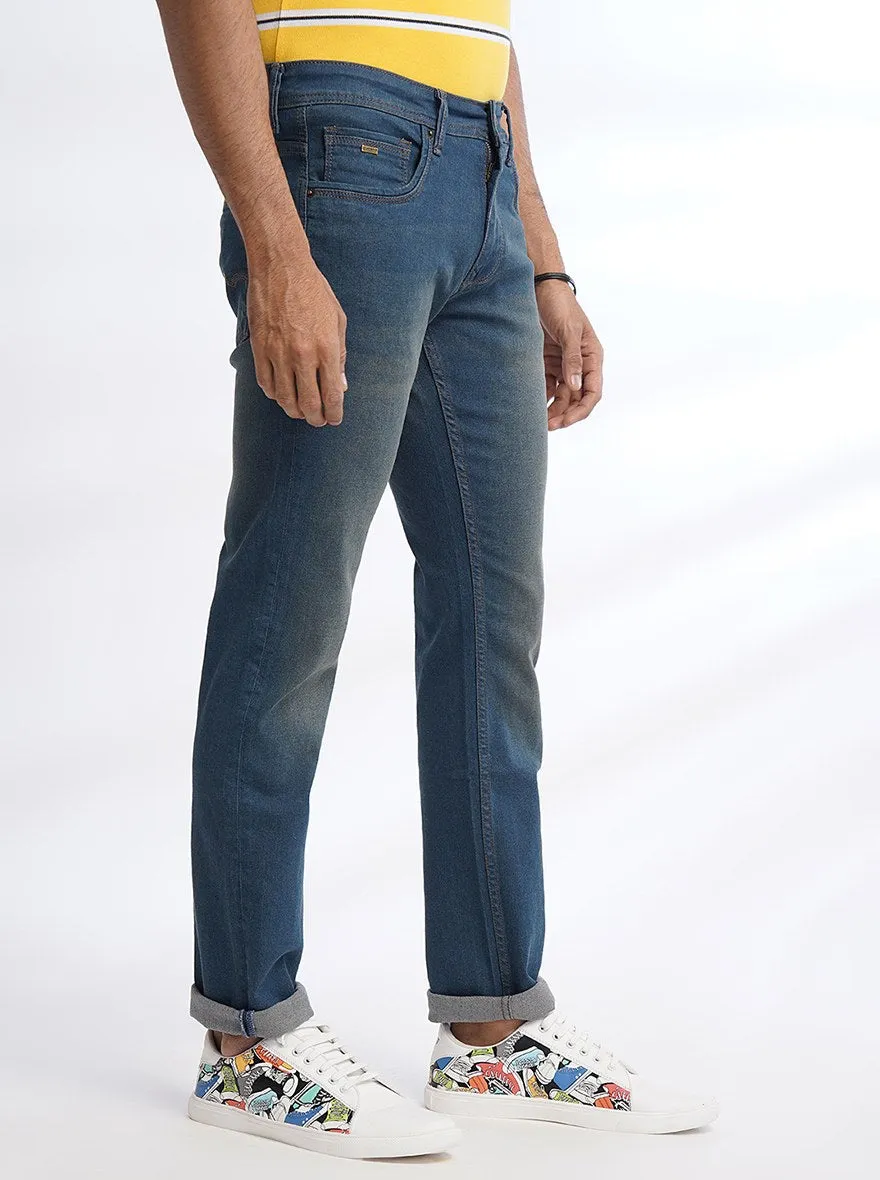 Blue Washed Narrow Fit Jeans | Greenfibre