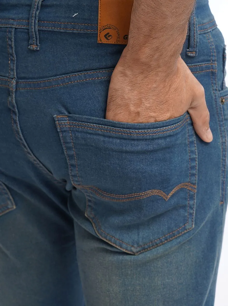 Blue Washed Narrow Fit Jeans | Greenfibre