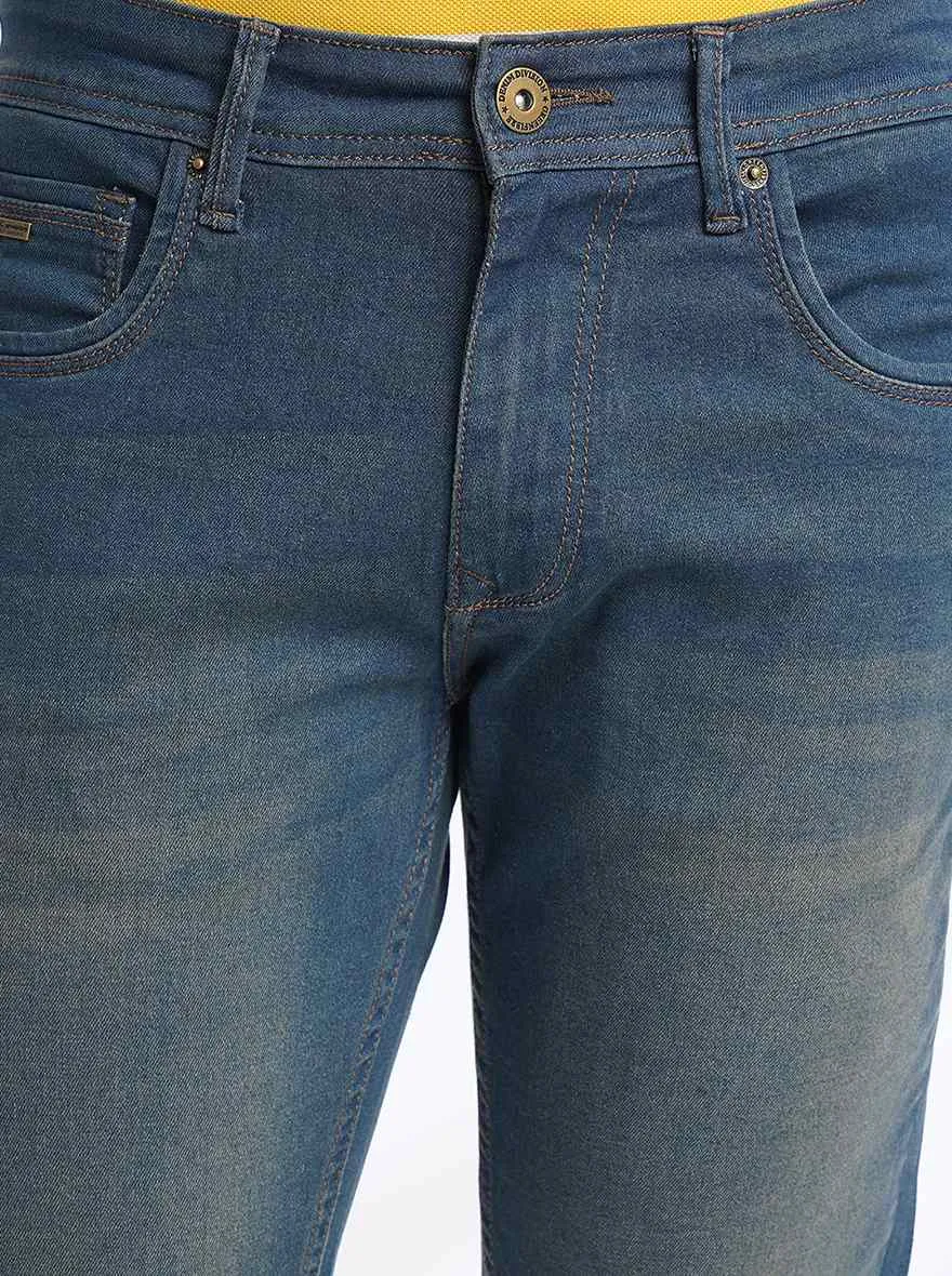 Blue Washed Narrow Fit Jeans | Greenfibre