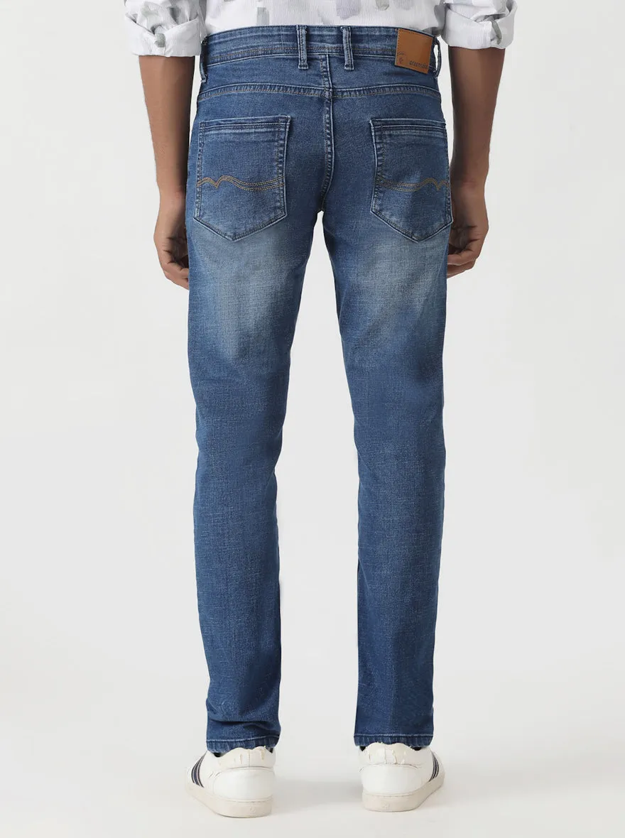Blue Washed Slim Fit Jeans | Greenfibre