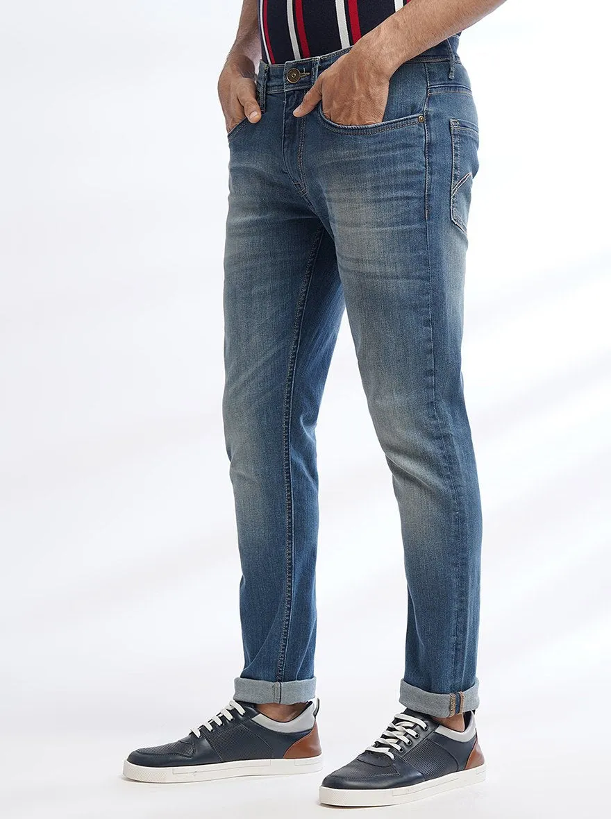 Blue Washed Slim Fit Jeans | JadeBlue