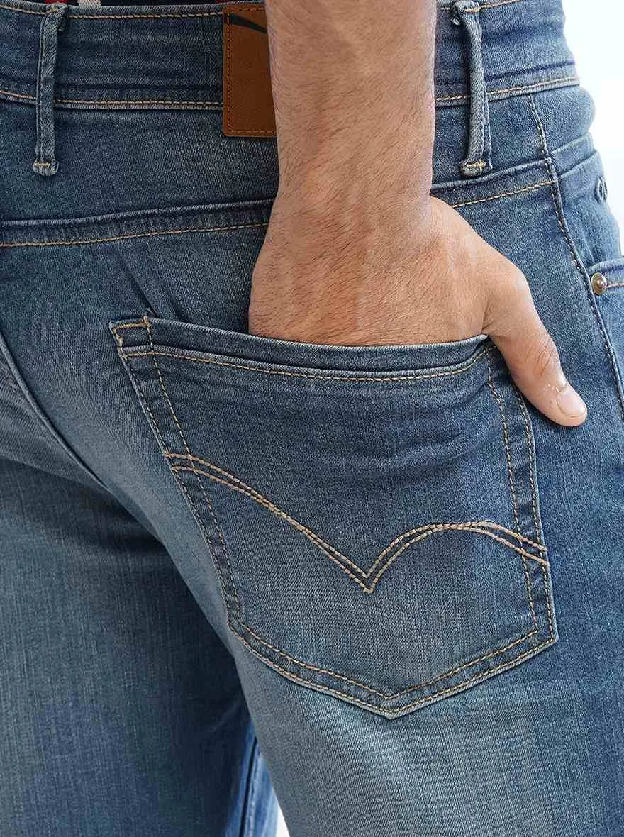 Blue Washed Slim Fit Jeans | JadeBlue