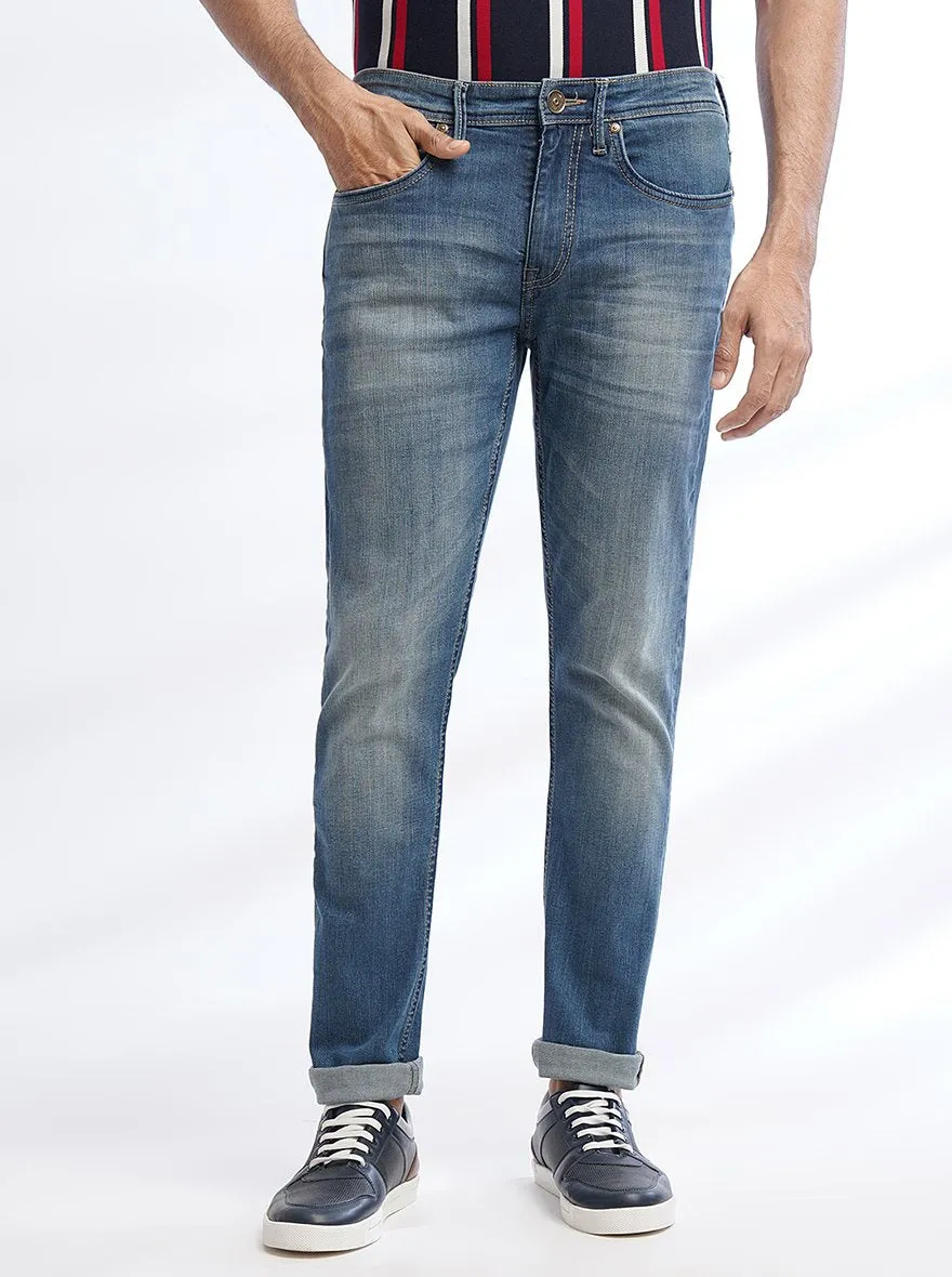 Blue Washed Slim Fit Jeans | JadeBlue