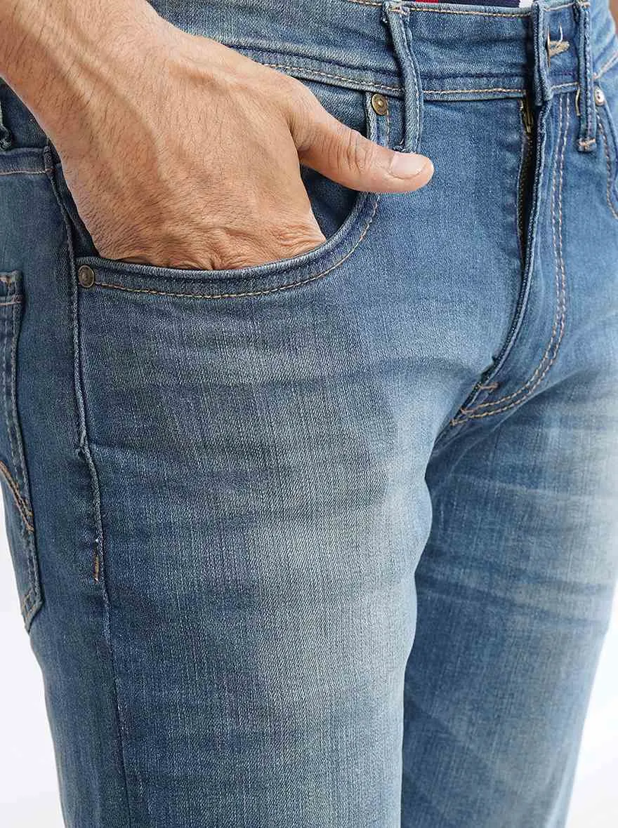 Blue Washed Slim Fit Jeans | JadeBlue