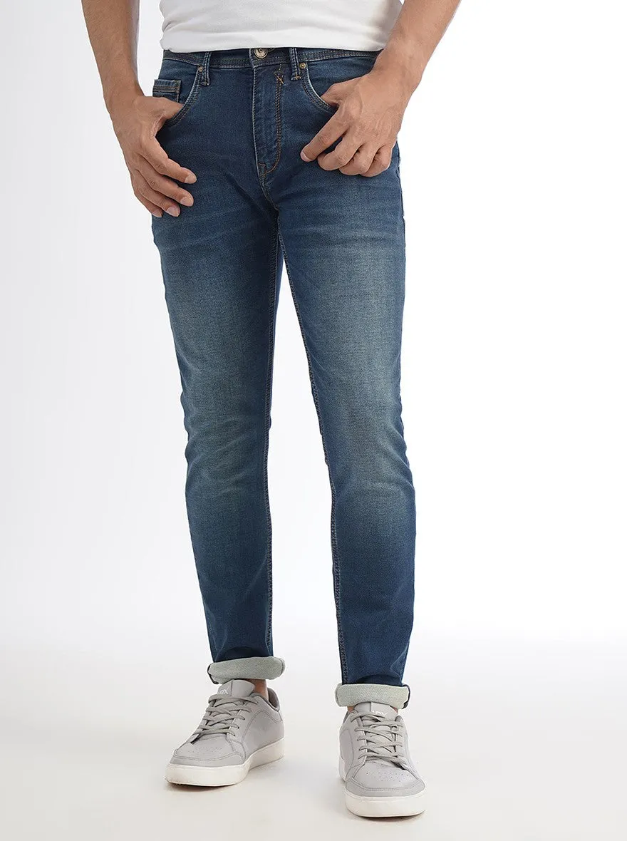 Blue Washed Slim Fit Jeans | JadeBlue