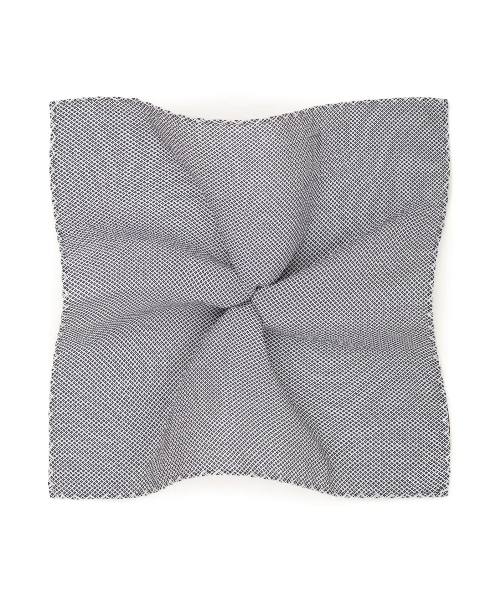 Blue White Checks Pocket Square