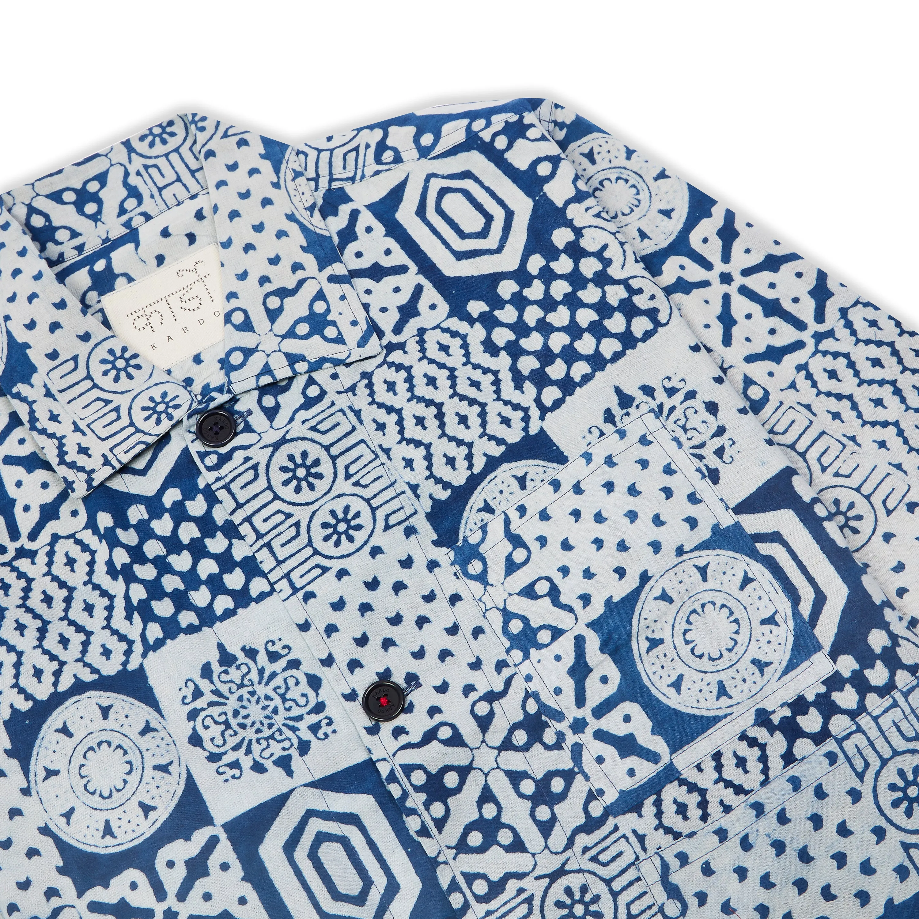 Bodhi Jacket - Block Print Blue