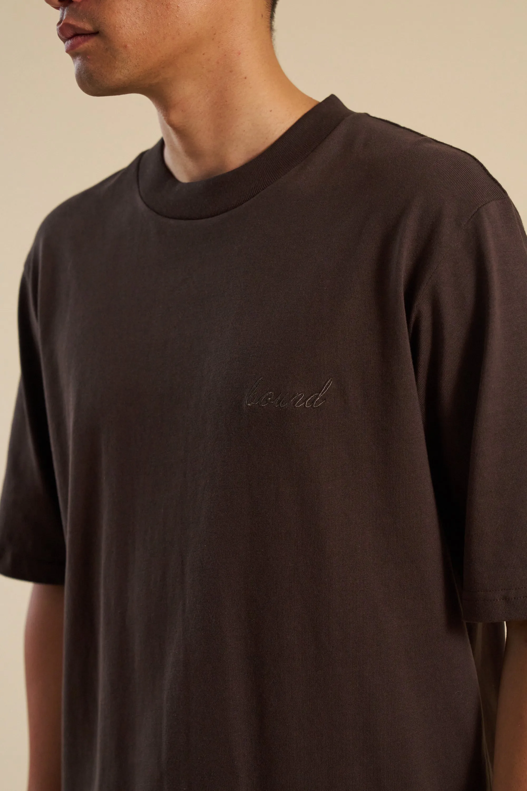 bound Oak Brown Script Tee
