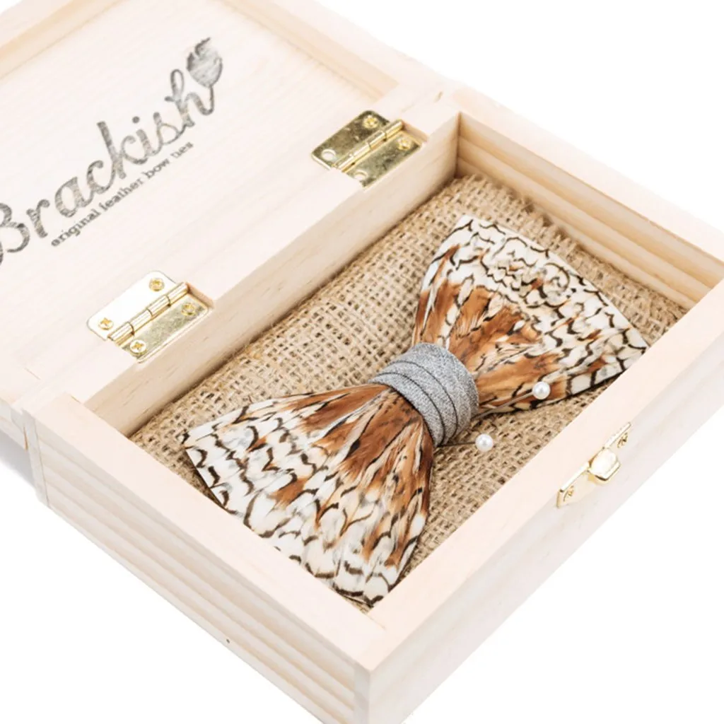Brackish Bobwhite Quail Feather Bow Tie