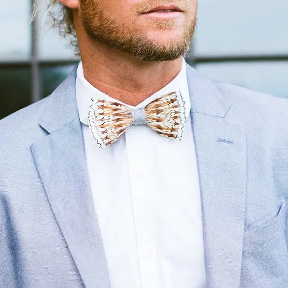 Brackish Bobwhite Quail Feather Bow Tie