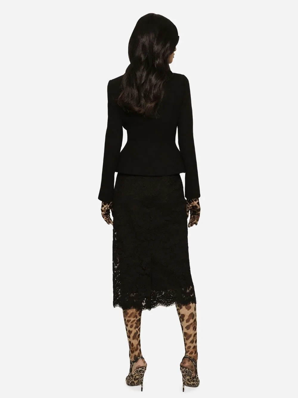 Branded Lace Midi Skirt