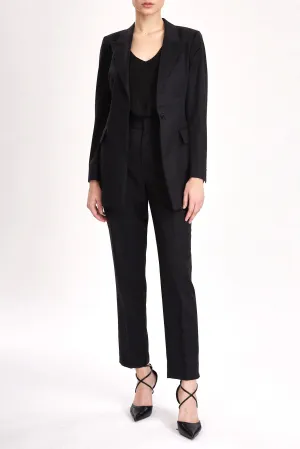 Broxbourne Jacket - Single breasted fitted jacket in black wool