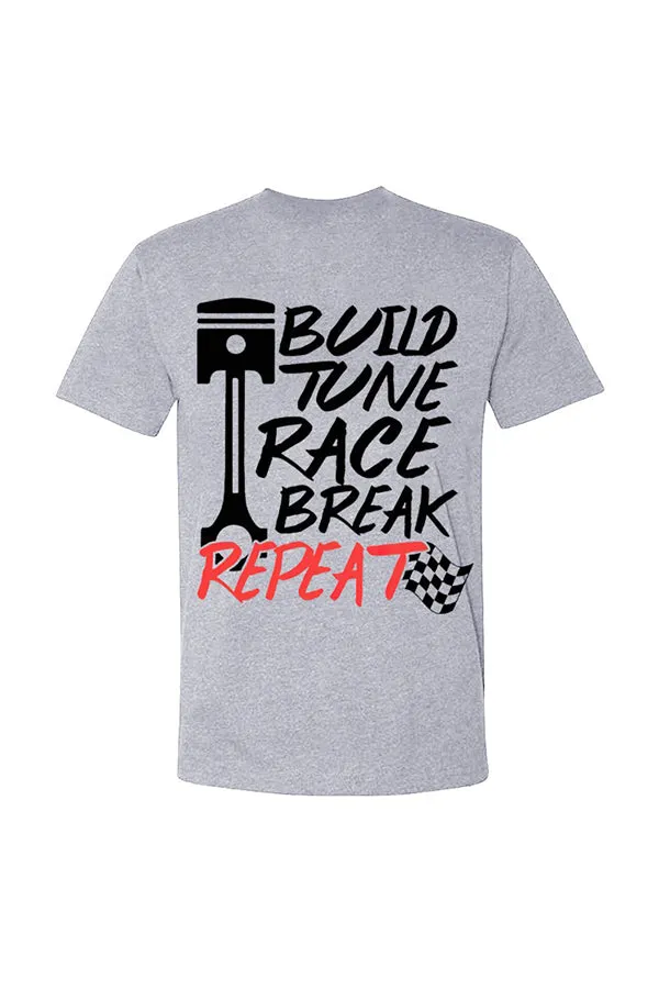 Build Tune Race Break Break Repeat T-shirts