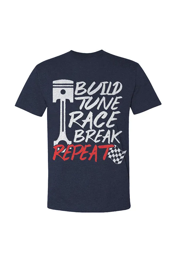Build Tune Race Break Break Repeat T-shirts