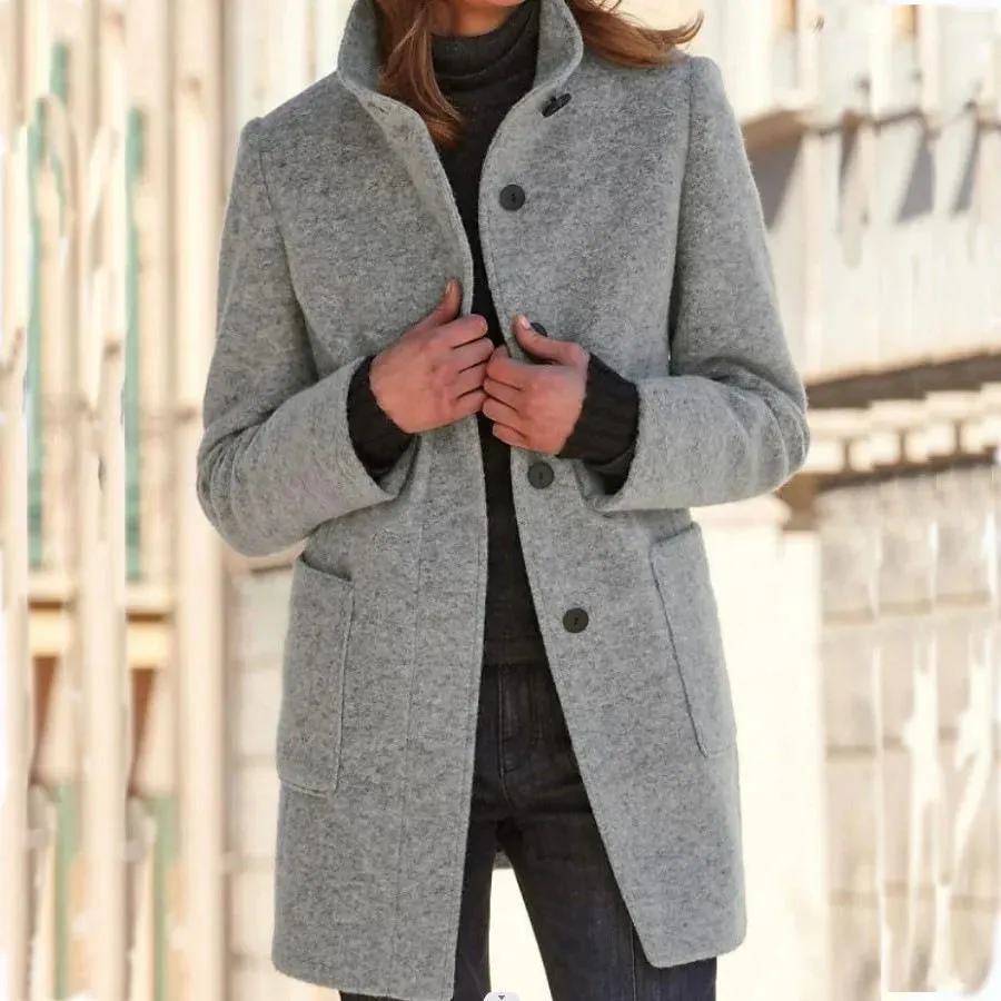 Camille: A stylish women's jacket featuring a stand-up collar