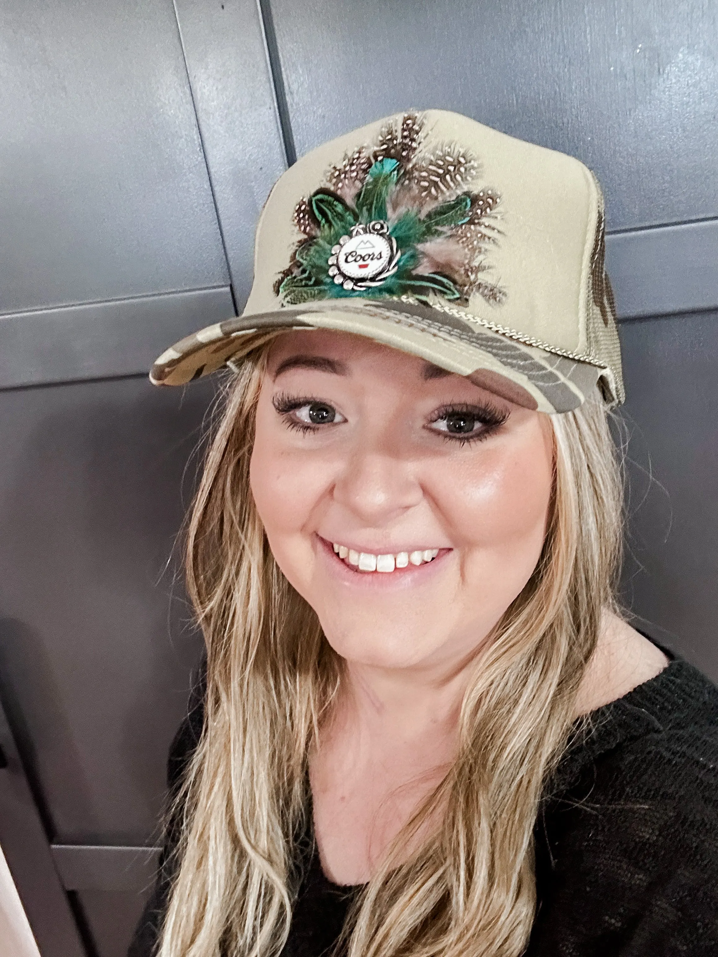 Camo Custom Feather Trucker