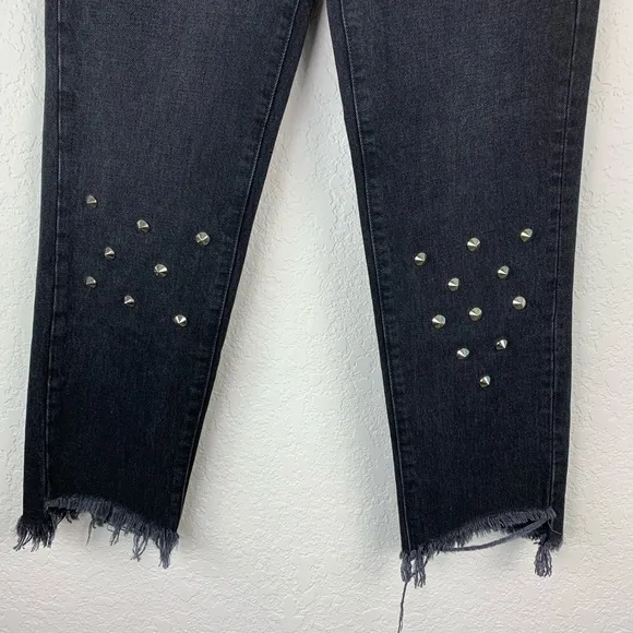 CARMAR Emelia Sturgis Black Stud Fray Hem Jeans 26