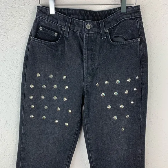 CARMAR Emelia Sturgis Black Stud Fray Hem Jeans 26