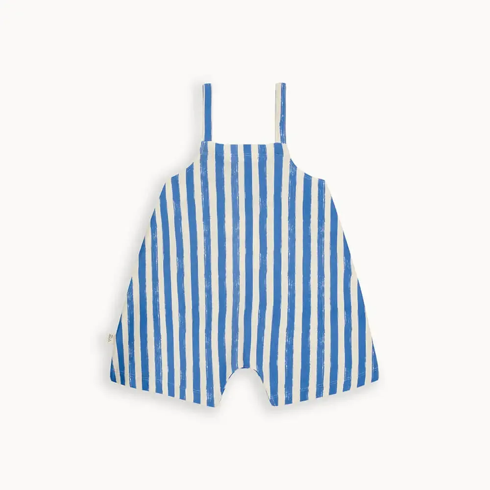 Cayman - Blue Stripe Dungaree Shorts